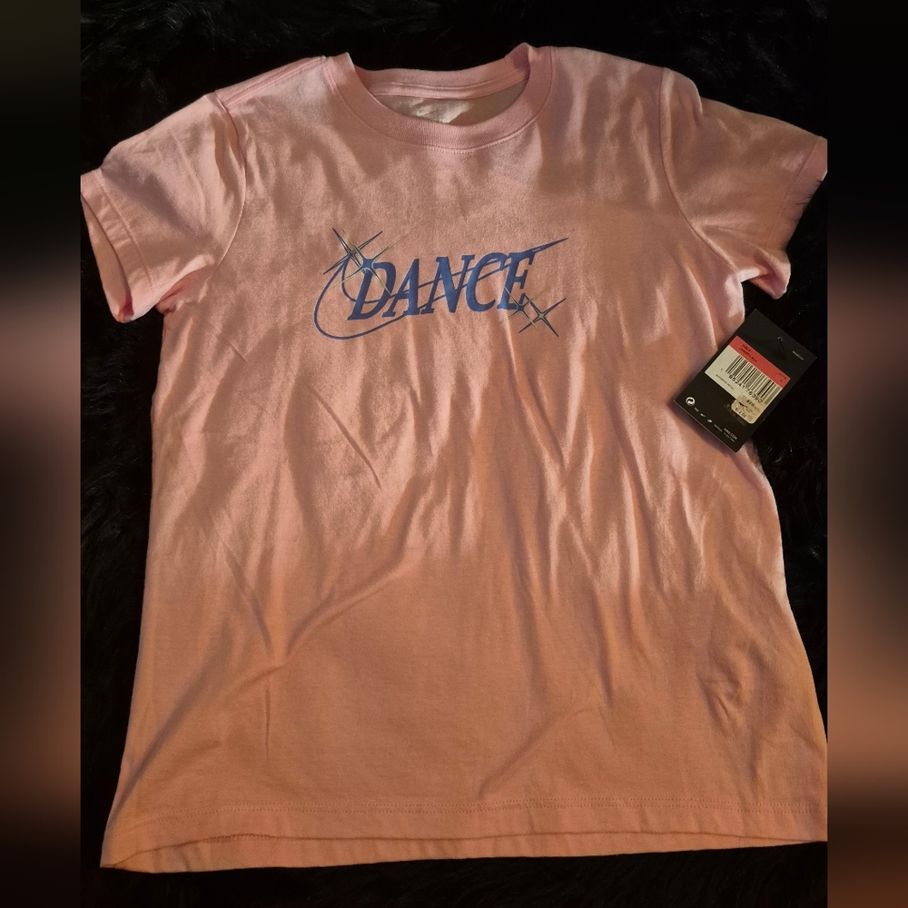 Nike Pink Short Sleeve Tee with Blue Graphic